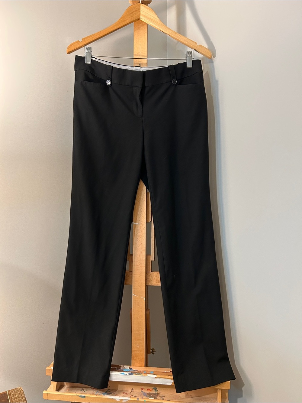 LOFT Black Straight-Leg Dress Trousers Size 6